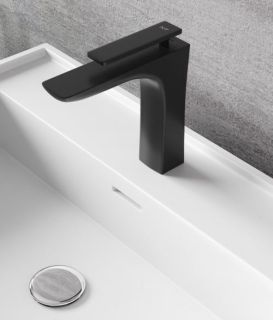 Смеситель для раковины NT Bagno Tirso NT7801 чёрный матовый